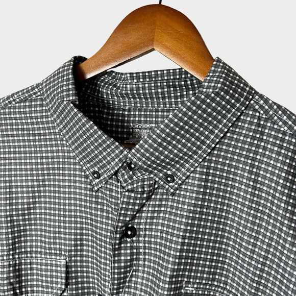 HEYBO Outdoors Beaufort Performance Fishing Shirt Charcoal Plaid Size XL NWT - Picture 3 of 12